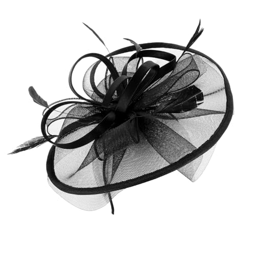 Kopfschmuck aus floralem Mesh Tea-Party-Hüte Kirchenhüte für Frauen mit Schleier fasching kopfbedeckung fasching kopfschmuck Zylinder Fascinator-Hut Mesh-Schleier-Fascinator Haar von Housoutil