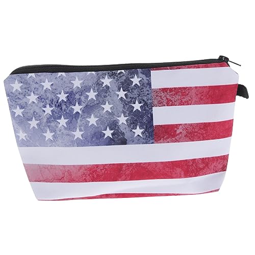 Housoutil Kosmetiktasche mit Flagge Makeup Tasche kleine Reise-Kosmetiktasche klar verbandsschere fadenschere tragbare Stifttasche Wiederverwendbare Polyester von Housoutil