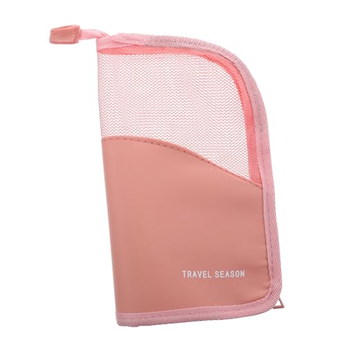 Housoutil Kosmetische Aufbewahrungstasche Schminktasche Mit Reißverschluss Make-up-kosmetikbecher Bleistift-Organizer-etui Tragbar Rosa Twill-Stoff Reisen Veranstalter von Housoutil