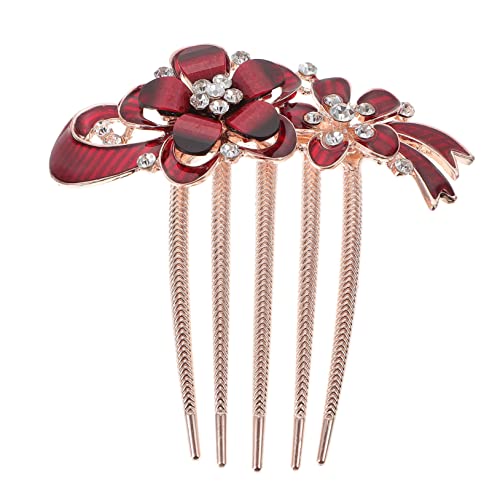 Housoutil Kristall Diamant kamm Strass Blumen Haarkamm Hochzeitsblumen Haarspangen Haarklammer Haarnadel Tiara Kamm Kopfbedeckung Haarschmuck Mädchen schmücken Zubehör Braut von Housoutil