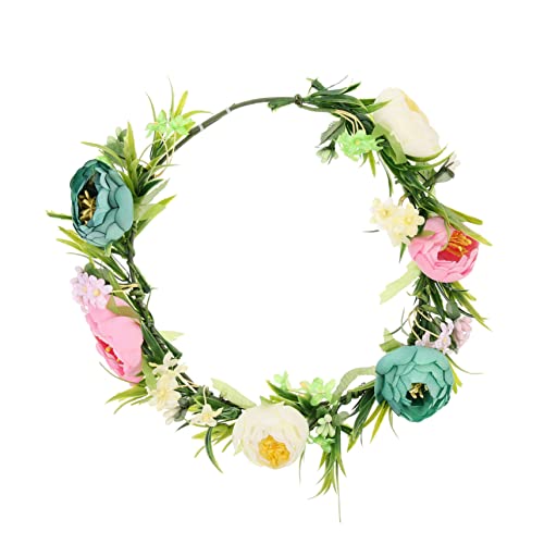 Housoutil Künstlicher Rosenkranz Hochzeit Blumenstirnband Schleier Für Bräute Blumenkopfschmuck Für Frauen Stirnband Mit Rosengirlande Blumen- Brautblumen Seidentuch Blatt Süss Fräulein von Housoutil