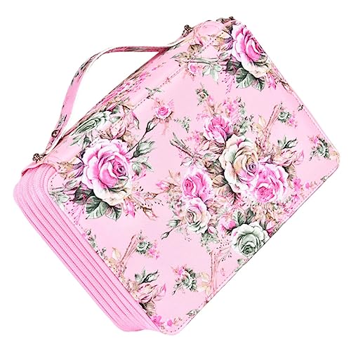 Housoutil Kunstspeicherbeutel Briefpapierbeutel Bleistifte Tasche Federmäppchen Schreibwarenstiftbeutel Zeichnen von Bleistiften Buntstiftorganisator Schulstiftbeutel Polyester Rosa von Housoutil