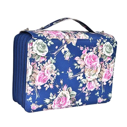 Housoutil Kunstspeicherbeutel federmäppchen Stifte Beutel Zeichnen von Bleistiftkoffer tragbare Schreibwarentasche Briefpapierbeutel Markierstift-Aufbewahrungstasche Pu Blau von Housoutil