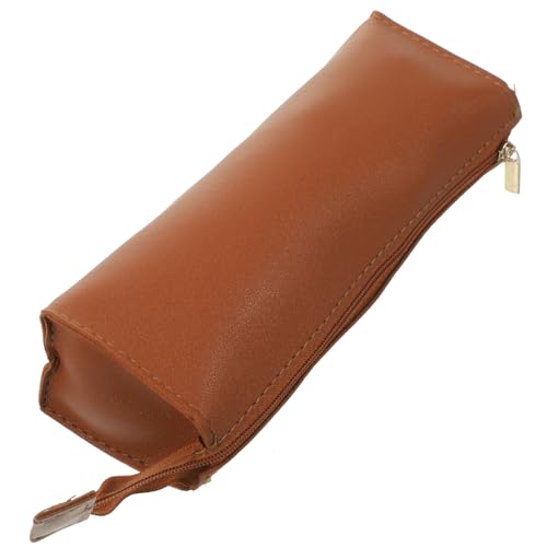 Housoutil Large Leather Pencil Case Aesthetic Pen Organizer Portable Makeup Bag for School Supplies Stylish and Design von Housoutil