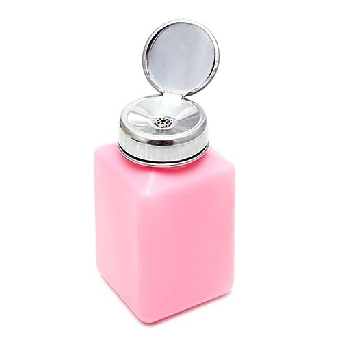 Housoutil Flasche mit Nagelpumpe Nailart-Zubehör Pumpspender nach unten drücken stainless steel inoxlm Spenderflasche Flasche mit Nagelspender Makeup entferner Pumpflasche Alkohol Flasche von Housoutil