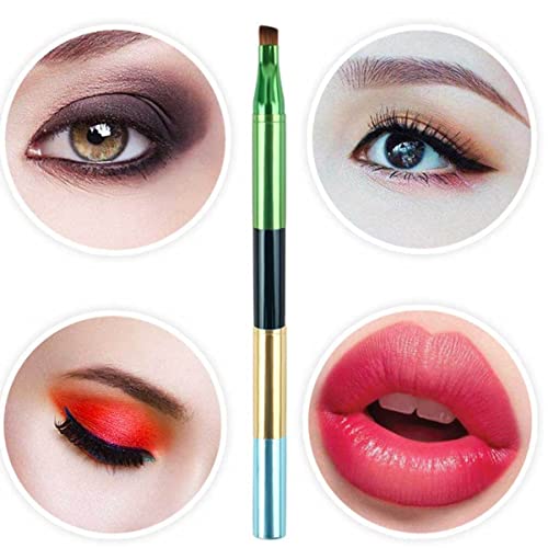 Housoutil Metallgriff Wimpernbürste leicht zu tragender Make-up-Pinsel einziehbarer Make-up-Pinsel schminkpinsel Tragbarer Kosmetikpinsel Lippenbürste bunt Make-up Pinsel Lidschatten Pinsel von Housoutil