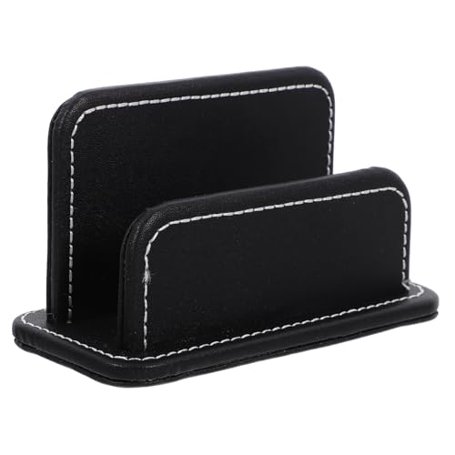 Housoutil PU Leder Visitenkartenhalter Business Display Stand Moderner Name Holder Schutz und Einfache Zugänglichkeit für Damen und Männer Eleganter Kartenhalter für Büro Zufällige Farbe von Housoutil
