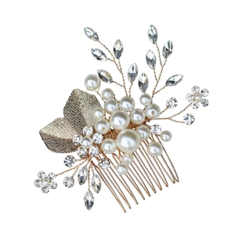 Housoutil Perlen Haar Kämme Braut Haarband Perle Haarnadel Kopfbedeckungen Für Die Braut Perlen Tiara Braut Haarnadel Hochzeit Haarkämme Haarkamm-clip Legierung Schmuck Mädchen Strasssteine von Housoutil