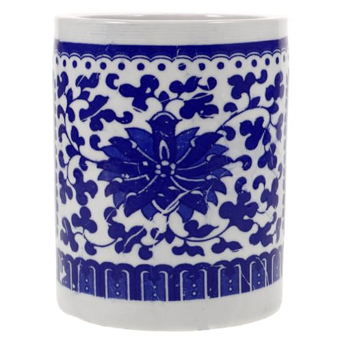Housoutil Kalligrafie Stifthalter Keramik Multifunktionaler Bleistifthalter Stift Organizer für Künstlerbedarf Schreibtisch Aufbewahrungsbehälter Vintage Design für Büro und Zuhause von Housoutil