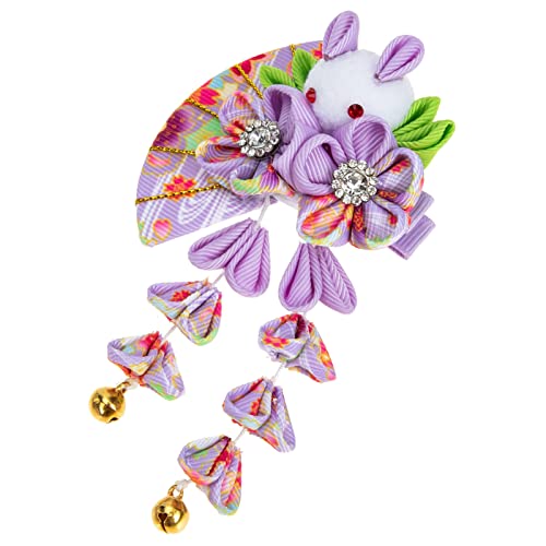 Housoutil Quaste Glocke Haarschmuck Vintage Quastenhaarnadeln -haarnadel Blumenspange Japanische Haaraccessoires Traditionelle Japanische Kimonos Violett Blumenhaar Hochzeit Mädchen von Housoutil