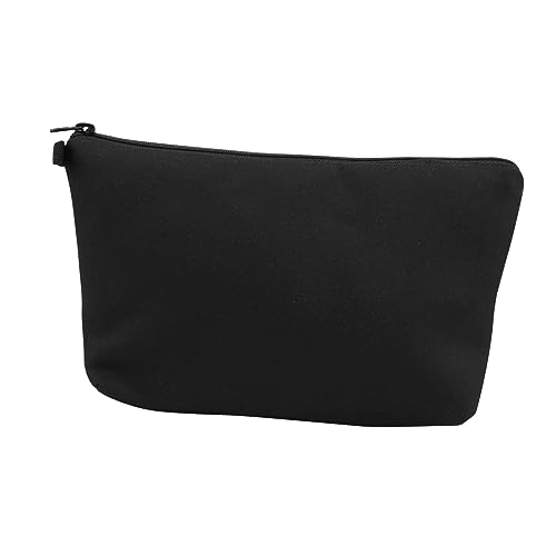 Housoutil Reine Schwarze Kosmetiktasche Reise Zug Fall Reise-Make-up-Taschen Aufbewahrungstasche Kosmetiktaschen für Damen weibliche Reißverschluss-Kosmetiktasche bilden Container Handtasche von Housoutil