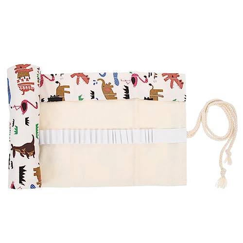 Housoutil Rolle Up Bleistifttasche 48-Loch Canvas Zeichenstift Organizer Große Kapazität Tragbar für Künstler und Schüler Bleistift Aufbewahrungstasche von Housoutil
