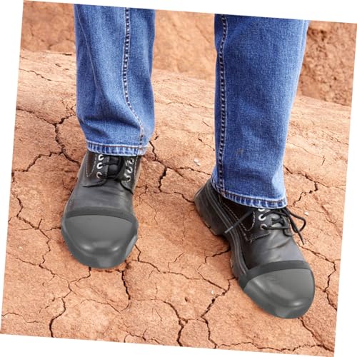 Housoutil Stahlkappenschutz Arbeitsschuhe Zehenschutz Metatarsal Guards rutschfest Leicht für BAU und Lager Langlebige Sicherheitskappe Robust und Schlagfest von Housoutil