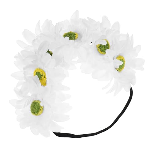 Housoutil Haarband Boho-haarschmuck Frauen Stirnband Stirnbänder Mädchen Stirnband Böhmisches Stirnband Frauen Kopfschmuck Stirnband Haarteil Weiß Stoff Chrysantheme Damen von Housoutil