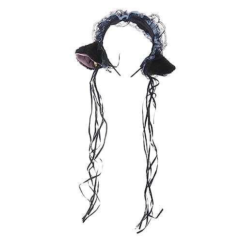 Housoutil Stirnbänder für Mädchen Haarschmuck für Mädchen hair accessories for girls gastgeschenke geburtstag Haarbänder Stirnband in Form eines Katzenohrs für Frauen Haarband aus Spitze von Housoutil