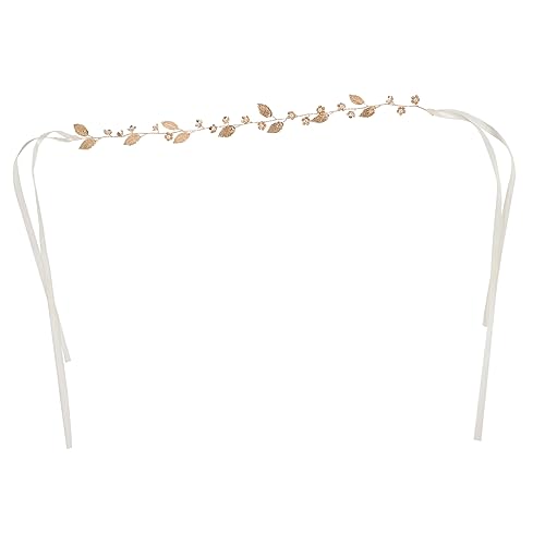 Housoutil Braut Stirnband Haar-stirnband Brautkopfschmuck Für Hochzeiten Hochzeits-haarrebe Haarschmuck Für Die Braut Stirnbänder Haargummis Haarband Weiche Kette Legierung Damen Blätter von Housoutil