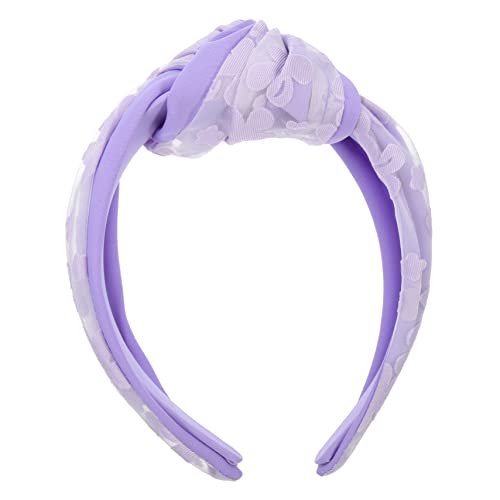 Stirnband Stirnbänder Für Jäten Von Kopfbedeckungen Knoten Haar Zubehör Knoten Haarband Vintage Stirnbänder Knoten Mädchen Haarband Frau Spandex Requisiten Violett Rutschfest von Housoutil