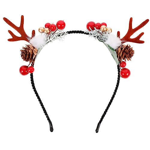 Housoutil Stirnband Kopfbedeckung aus rehbraunem Horn Weihnachtsfeierdekorationen Haarschmuck Stirnbänder für Männer Weihnachtskopfbedeckung weihnachtliches Hirschhaar-Accessoire Geweih Tier von Housoutil