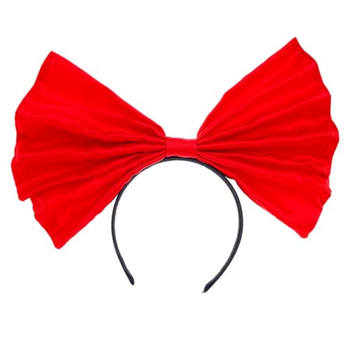 Housoutil Stirnband Mit Großer Schleife Rotes Stirnband Weihnachtsbaumspitze Schleife Haargummis Für Frauen Hochzeitsbögen Weihnachtliche Bowknot-ornamente Mädchen Kranz Cosplay Satin von Housoutil