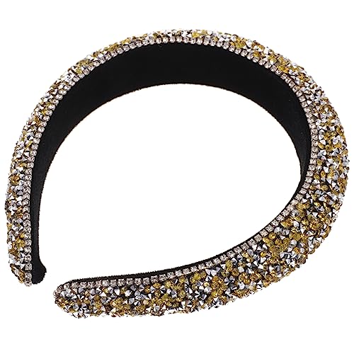 Housoutil Strass-Stirnband mit breiter Krempe Hochzeit Stirnband funkelnde Stirnbänder für Frauen Haargummi Hochzeitsdekoration praktisches Haarband exquisites Haarband fein von Housoutil