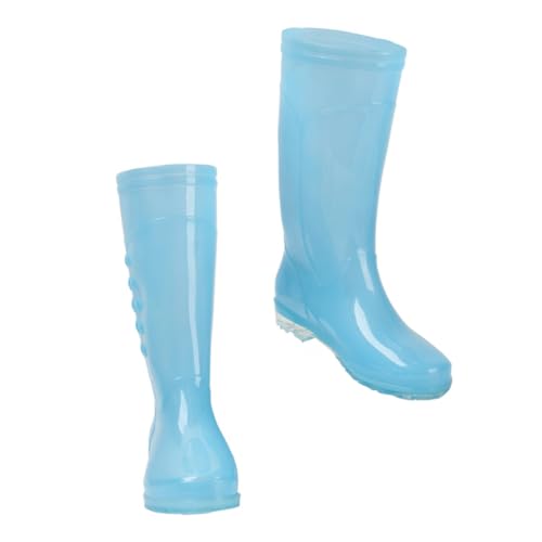 Housoutil Transparente Damen Gummistiefel Hochschaft PVC Regenstiefel Rutschfest Strapazierfähig Leicht Für Alltag und Outdoor von Housoutil