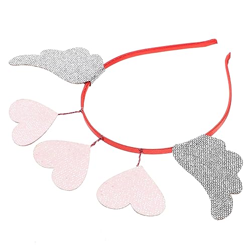 Housoutil Valentinstag Love Wings Stirnband Glitzerndes Stirnband Antennen-haarreifen Stirnband Mit Pailletten Stirnbänder Für Erwachsene Haarband Damen Latte-kunst Schmücken Liebe von Housoutil