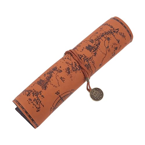 Housoutil Vintage Canvas Stiftbeutel Mit Karte Design Großer Rollbarer Bleistift Organizer Weicher Und Robuster Speicherbeutel Für Schreibwaren Retro Mäppchen von Housoutil