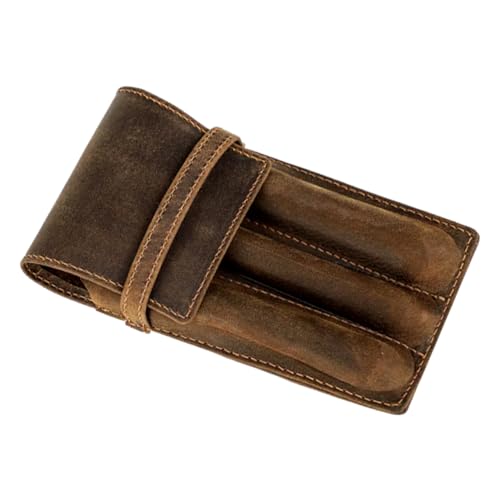 Housoutil Vintage Pferdeleder Stiftetui für Stifte Elegante Aufbewahrung für Füllfederhalter Kugelschreiber und Bleistifte Leicht und Praktisch für Freizeit von Housoutil