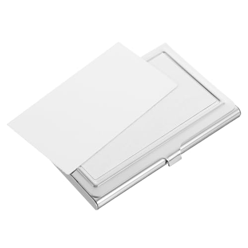 Housoutil Visitenkartenetui aus Metall Geschäft klein Karteninhaber Fall Visitenkartenetui mit Wärmeübertragung Aufbewahrungsbox für Sublimationskarten Rostfreier Stahl von Housoutil