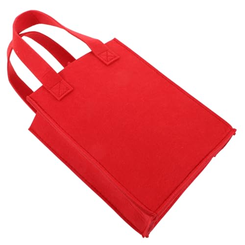 Housoutil Weinbeutel isoliert handhaben Weinflaschenhaltertasche Schutz groß Geschenkverpackung geschenktasche Weinflaschen-Verpackung weintasche Weinfilztaschen Geschenktüten gefühlt rot von Housoutil