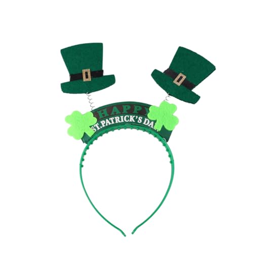 Housoutil Haarband Nussknacker Stirnband grünes stirnband st patricks day grüner Kleeblattkopf Mützen kopfschmuck Haargummis Party-Haare Haarreifen bilden Requisiten Damen von Housoutil