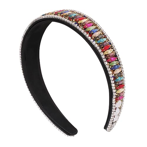 Housoutil haar spangen haarclips hochzeitshaar schmuck frauen stirnband gepolstertes Stirnband mit Nieten Mädchen Farbiger Diamant Haarring Haarschmuck Damen Kopfbedeckung Nachahmung Bohrer von Housoutil