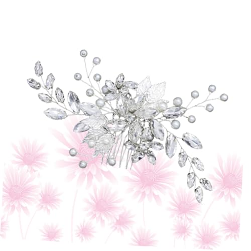 Housoutil haarschmuck Kopfbedeckungen für Damen Hochzeitsblumen-Haarkamm Clip Hochzeit Haarkamm Tiara Frauen Haarnadeln eleganter Kopfschmuck Handbuch Zubehör Bankett von Housoutil