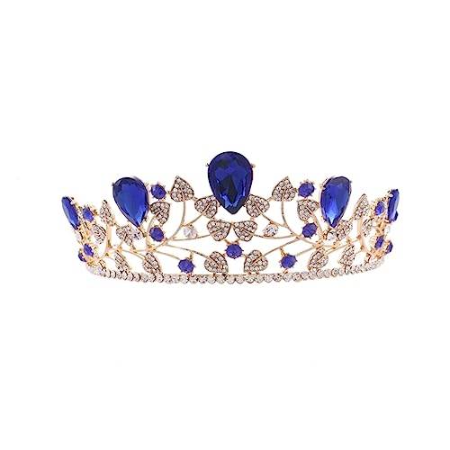 Braut Haarspange Brautkrone barocker Kristall Hochzeit Haarspange Braut Kristall kopfschmuck Tiara Braut Ohrring Krone Popularität Kopfbedeckung Haarnadel von Housoutil