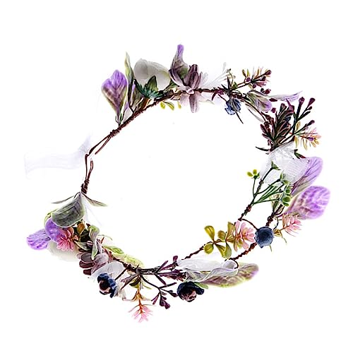 Housoutil künstlicher Blumenkranz Blumengirlande Blumenkronen für Frauen Blumen- haarschmuck Tiara Kopfgirlande Haarkrone Strand Stirnband künstliche Kopfbedeckung PP von Housoutil