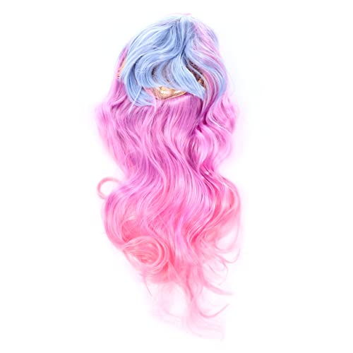 Housoutil lockige Kopfbedeckung langes Haar lockiges gewelltes Perückenhaarteil Cosplay Wave Perücke Cosplay Perücke für M?dchen lockiges Haar Damen Hochtemperaturdraht Violett von Housoutil