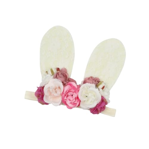 Housoutil Kaninchen Stirnband Hasenohren Kostüm Stirnband Hase Blumenkopfschmuck Hase Stirnband Handwerk Kinderhaarbänder Haarband Hasen Ohren künstliche Haarschmuck Kopfbedeckung Baby von Housoutil