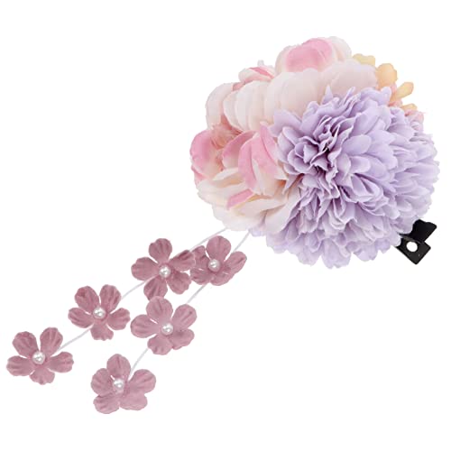 Kopfschmuck Aus Künstlichen Blumen Haarspangen Für Frauen Chinesisches Hanfu Braut Haarspange Hochzeitshaarschmuck Für Frauen Tang-anzug Fräulein Violett Polyester Haarnadel von Housoutil