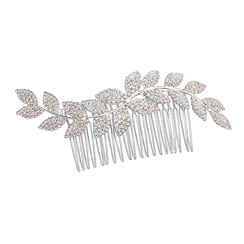 Tiara Braut Seitenkamm Hochzeit Haarkamm Haarschmuck für die Hochzeit Haarkamm aus Kristall Brautkamm Legierung Kopfbedeckung Zubehör Bankett von Housoutil