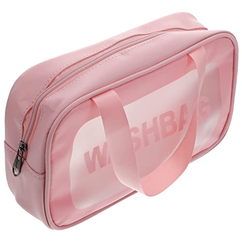 transparente Kosmetiktasche Aufbewahrungstasche durchsichtige Kosmetiktasche Schmuck-Organizer-Tasche durchsichtiger Kulturbeutel für Damen Make-up-Taschen Reisekosmetiktasche Pu von Housoutil