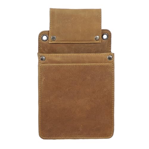 Houtkamp Leder Kellner Halfter für Kellnergeldbörsen – Gürtelholster für Geldbörsen (Wildleder, Cognac Braun) von Houtkamp