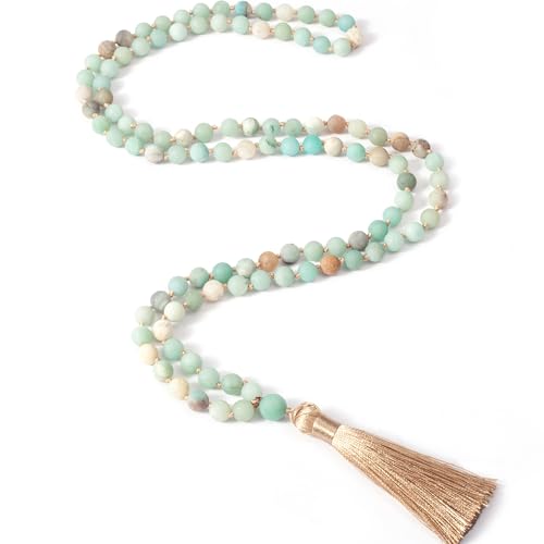 Hovaete 8 mm Naturstein 108 Mala-Perlen Halskette für Damen und Herren, long, Stein, Kein Edelstein Hovaete 8 mm Naturstein 108 Mala-Perlen Halskette für Damen und Herren, long, Stein, Kein Edelstein von Hovaete