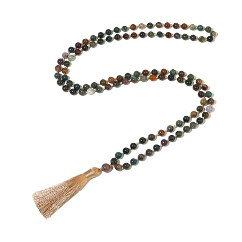Hovaete Mala Halskette 8mm Naturstein mit 108 Perlen für Damen und Herren, 8mm beads necklace, Stein, Kein Edelstein Hovaete Mala Halskette 8mm Naturstein mit 108 Perlen für Damen und Herren, 8mm beads necklace, Stein, Kein Edelstein von Hovaete
