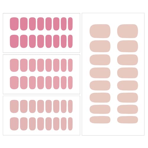 Gel-Nagelstreifen 4 Blätter Gel-Nagel-Aufkleber 4 Farben schlicht Style Gel-Nagelstreifen Halbgehärtete Gel-Nagelstreifen UV-Licht erforderlich Vollgel-Nagelfolien Sichere Nagelkunstaufkleber für selb von HoveeLuty