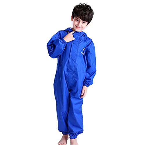 Hovkib Kinder Regenanzug Jungen Mädchen Einteiler Regenmäntel Wasserdichter Overall Regenbekleidung Kleinkind Pfützenanzug Regenjacke für Alter 2-12 Jahre von Hovkib