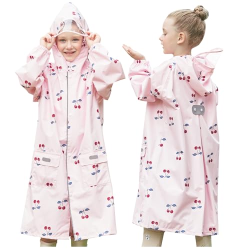 Hovkib Regenponcho Kinder Regenmantel Mädchen Kleinkind Regencape mit Kapuze Wasserdicht Regenjacke Outdoor für 2-12 Jahre von Hovkib