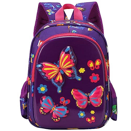 Rucksack Mädchen Kinderrucksack Kindergarten Schultasche Vorschulranzen Kleinkind Babyrucksack Schulrucksack Schule Tasche Vorschule Tagesrucksack 2-6 Jahre Geschenk, Violett Schmetterling von Hovkib