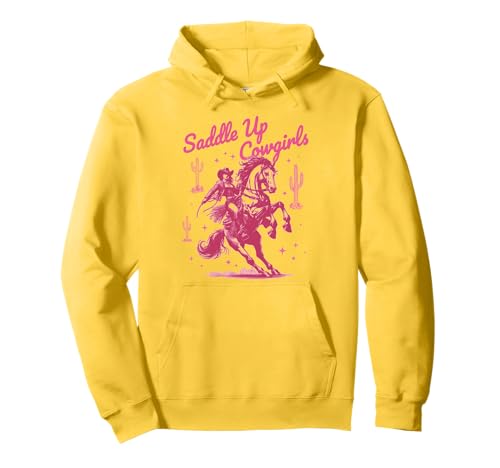 Saddle Up Cowgirl Country-Western-Rodeo Let's Go für Mädchen, rosa Pullover Hoodie Saddle Up Cowgirl Country-Western-Rodeo Let's Go für Mädchen, rosa Pullover Hoodie von Howdy Country Western Wear for Cowgirls Cowboys
