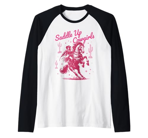 Saddle Up Cowgirl Country-Western-Rodeo Let's Go für Mädchen, rosa Raglan Saddle Up Cowgirl Country-Western-Rodeo Let's Go für Mädchen, rosa Raglan von Howdy Country Western Wear for Cowgirls Cowboys