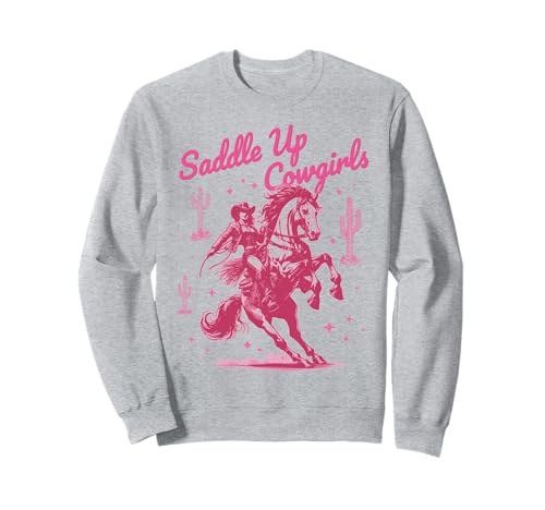Saddle Up Cowgirl Country-Western-Rodeo Let's Go für Mädchen, rosa Sweatshirt von Howdy Country Western Wear for Cowgirls Cowboys